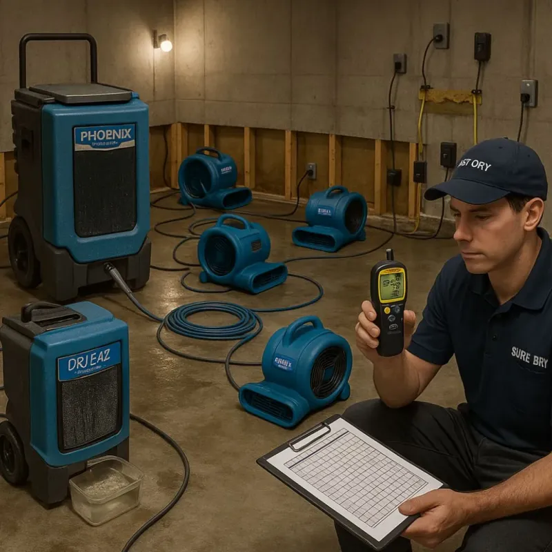 Structural Drying and Dehumidification process in Cloquet, MN